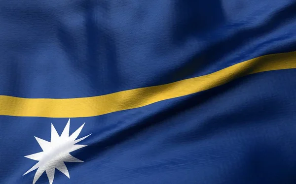 3D-иллюстрация флага Науру — стоковое фото