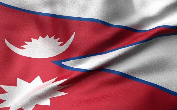 Ilustración 3D de la bandera de Nepal —  Fotos de Stock
