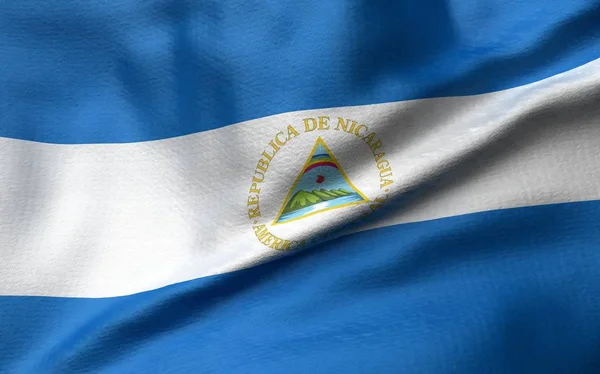 3D-Abbildung der Nicaragua-Flagge — Stockfoto