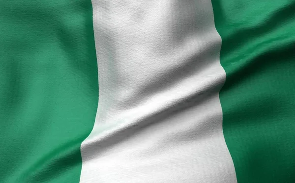 Ilustración 3D de la bandera de Nigeria —  Fotos de Stock