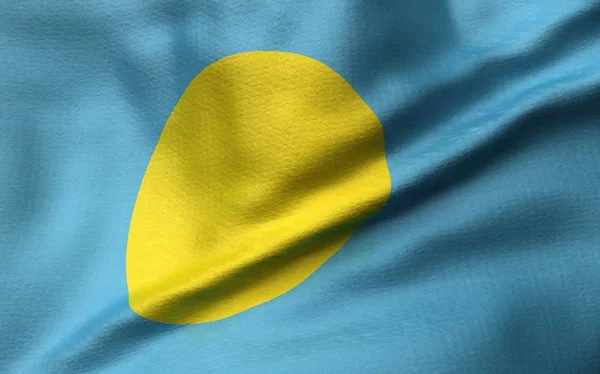 3D illustration av Palau flagga — Stockfoto