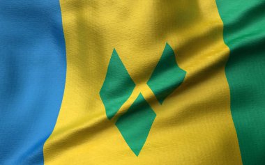 Saint Vincent ve Grenadinler Bayrağı 3d İllüstrasyon