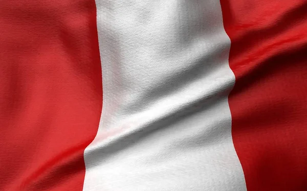 Ilustración 3D de la Bandera del Perú — Foto de Stock