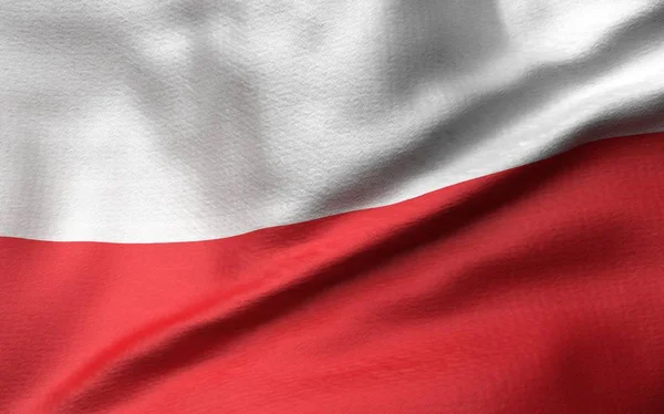 Ilustrație 3D a Steagului Poloniei — Fotografie, imagine de stoc