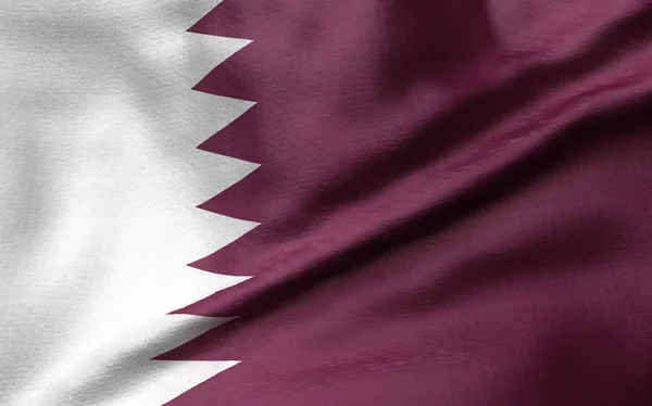 Ilustración 3D de la bandera de Qatar —  Fotos de Stock