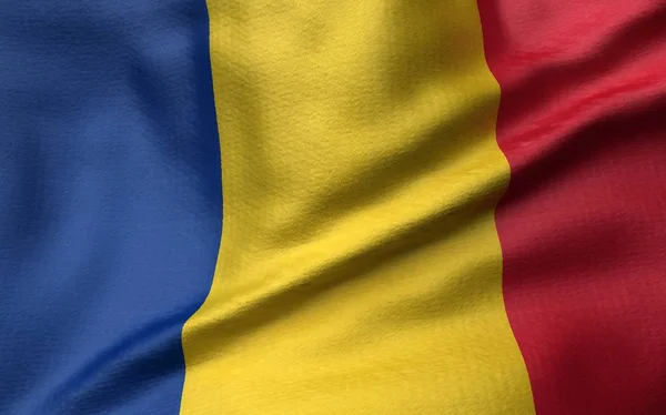 3D απεικόνιση της σημαίας της Ρουμανίας — Φωτογραφία Αρχείου