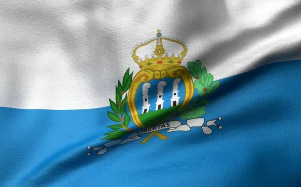 3D-Abbildung der San Marino-Flagge — Stockfoto