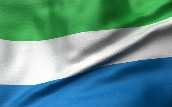 Ilustración 3D de la bandera de Sierra Leona —  Fotos de Stock