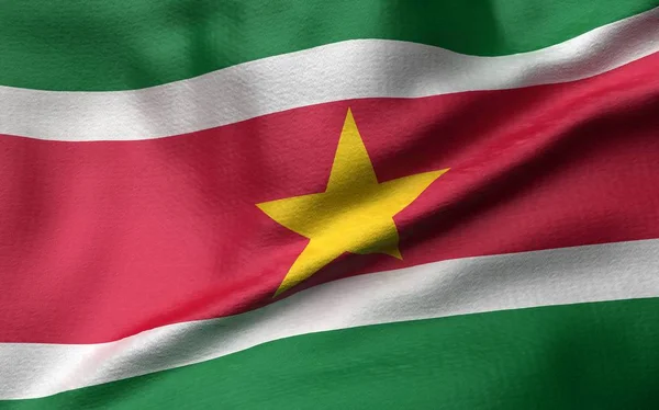 Ilustración 3D de la bandera de Surinam —  Fotos de Stock