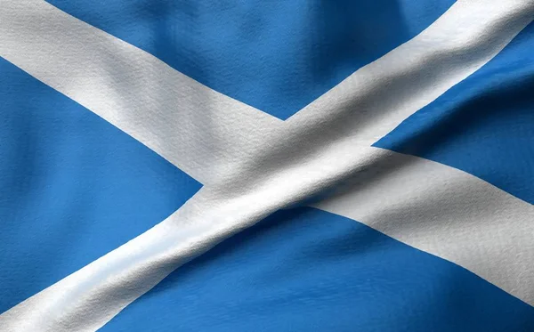 Ilustración 3D de la bandera de Escocia — Foto de Stock