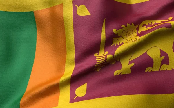 3D-иллюстрация флага Шри-Ланки — стоковое фото
