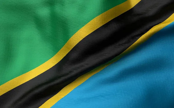3D-иллюстрация флага Танзании — стоковое фото