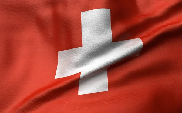 スイス国旗の3Dイラスト — ストック写真