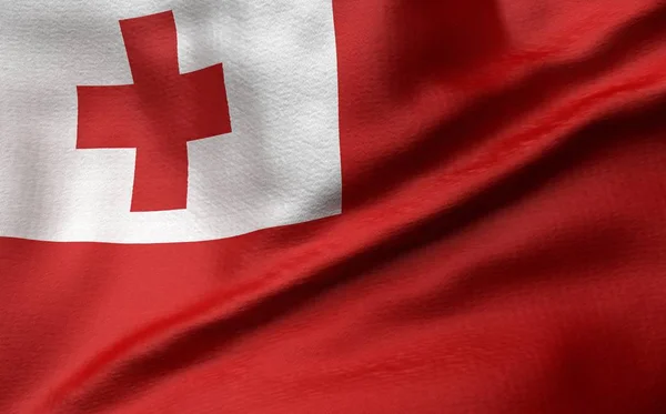 3D illustratie van Tonga vlag — Stockfoto