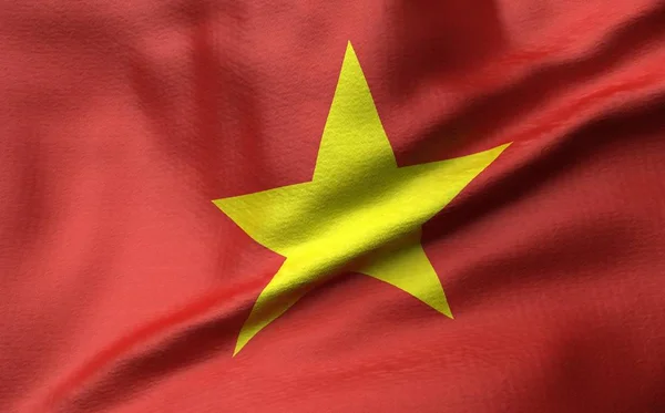 3D Illustration der vietnamesischen Flagge — Stockfoto