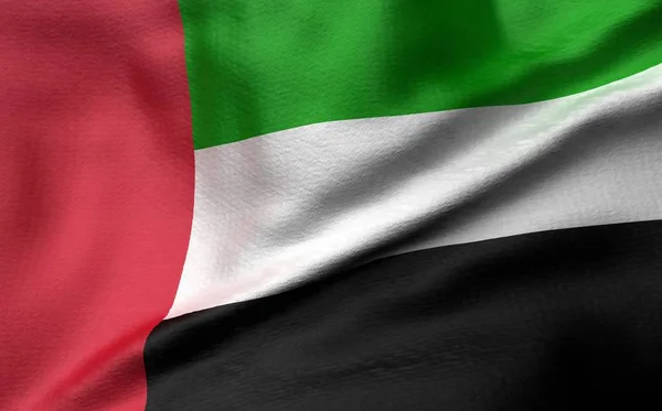 Illustration 3D du drapeau des Émirats arabes unis — Photo