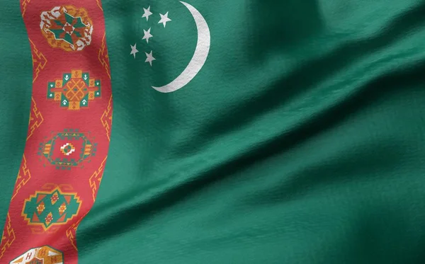 3D απεικόνιση της σημαίας του Τουρκμενιστάν — Φωτογραφία Αρχείου