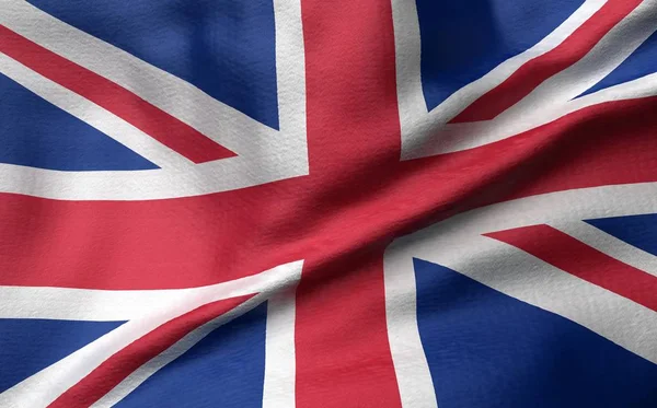 Illustration 3D du drapeau du Royaume-Uni — Photo