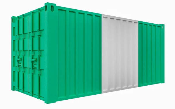 3D Illustration of Cargo Container with Nigeria Flag — Stock Photo, Image