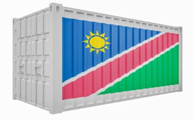 Namibya Bayraklı Kargo Konteyner3d İllüstrasyon