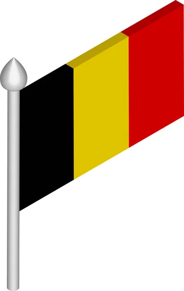 Ισομετρική απεικόνιση της σημαίας με σημαία Βελγίου — Διανυσματικό Αρχείο