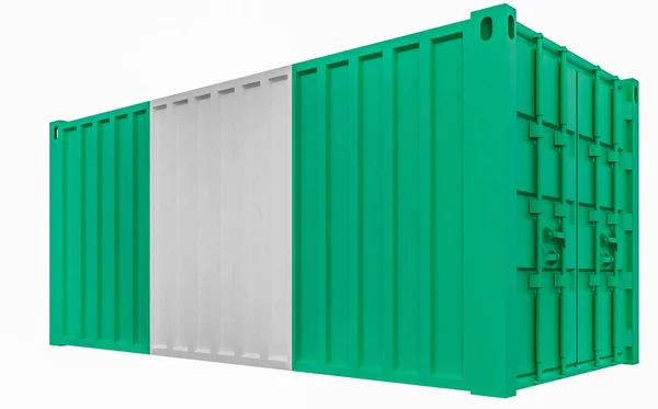 3D Illustration of Cargo Container with Nigeria Flag — Stock Photo, Image