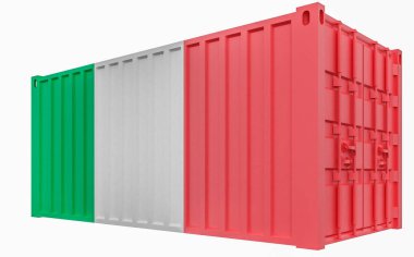 İtalya Bayrağı ile Kargo Konteyner 3d İllüstrasyon