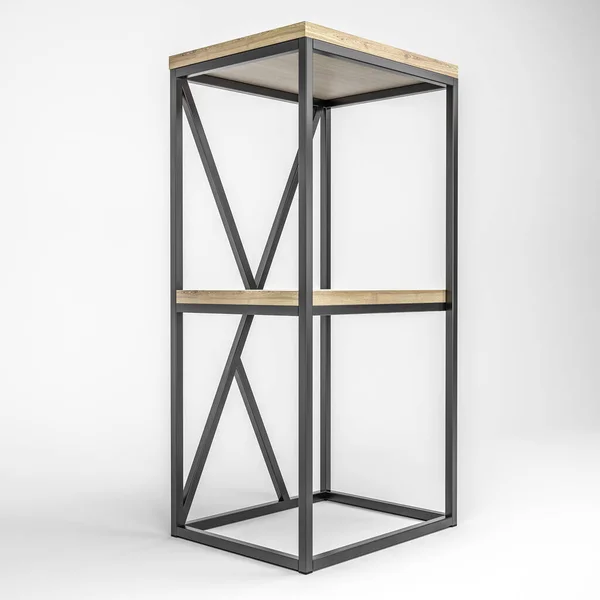 Illustration 3D d'un rack moderne de style loft — Photo