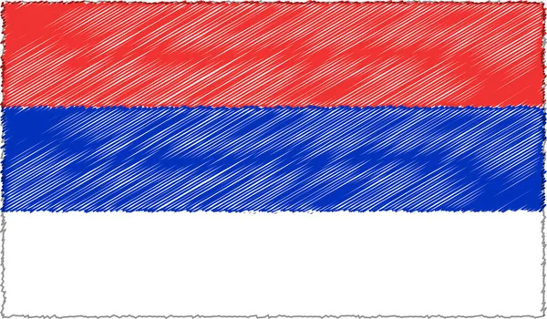 Vector Illustratie van Sketch Style Republika Srpska Vlag — Stockvector