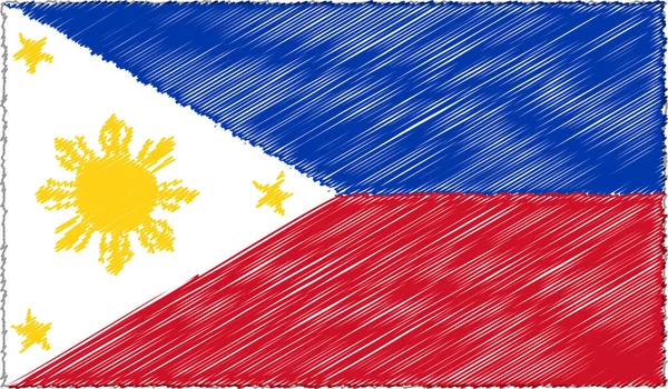 Vector Ilustración del estilo de boceto Bandera de Filipinas — Vector de stock