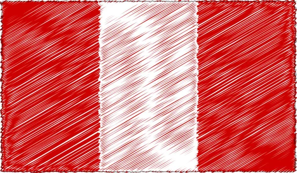 Desenho Vetorial Estilo Esboço Bandeira Peru — Vetor de Stock