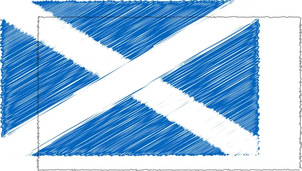 Disegno Vettoriale Sketch Style Scotland Flag — Vettoriale Stock