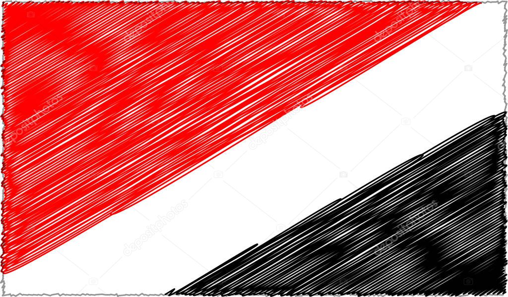 Vector Drawing of Sketch Style Sealand Flag