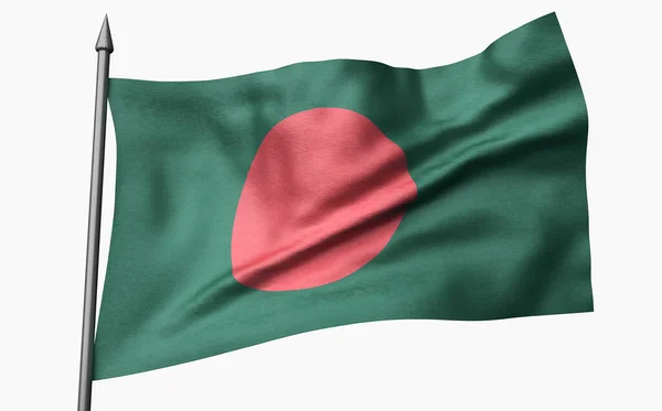 3D ilustracja flagi z flagą Bangladeszu — Zdjęcie stockowe