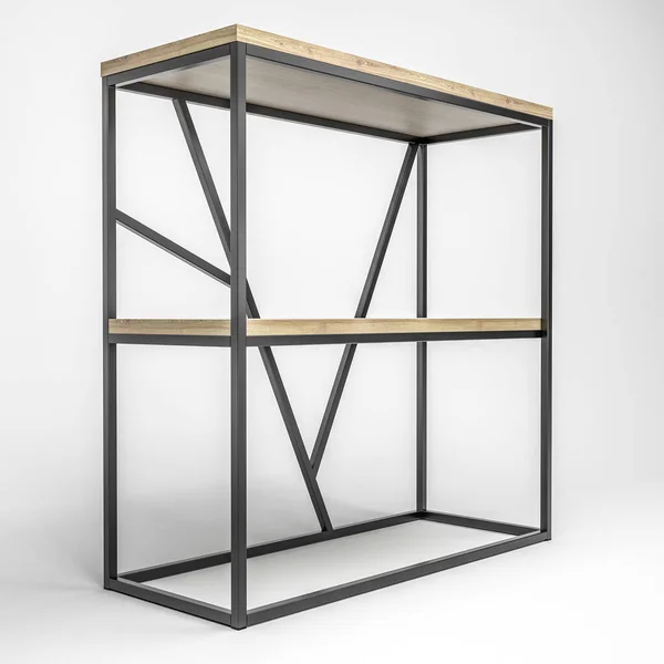 Illustrazione 3d di un moderno rack in stile loft — Foto Stock