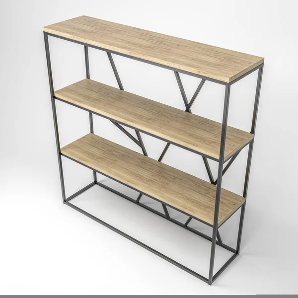 Illustrazione 3d di un moderno rack in stile loft — Foto Stock