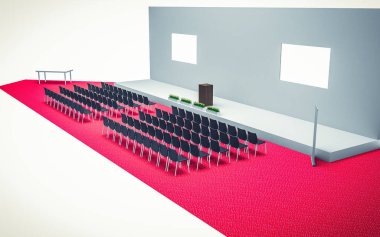 3D Konferans Salonu 'nun sandalyeli hali
