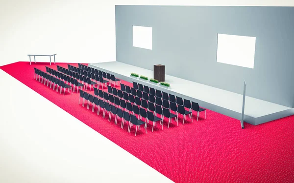 3d Ілюстрація конференц залу зі стільцями — стокове фото