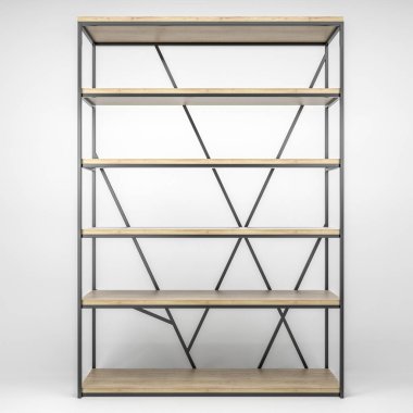 Modern bir tavan arası rafının 3D çizimi