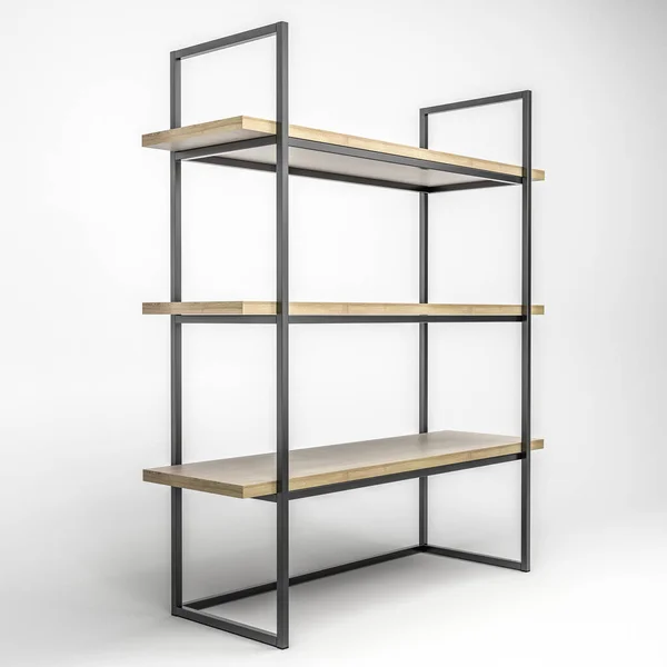 Illustration 3D d'un rack moderne de style loft — Photo