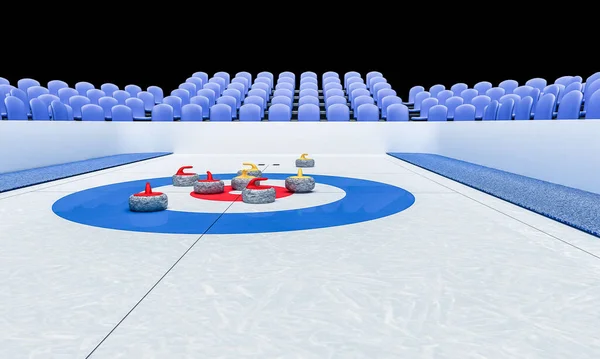 Render Arenie Lodowej Gry Curling — Zdjęcie stockowe