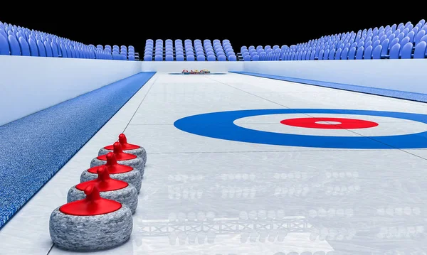Render Ice Arena Para Jogar Curling — Fotografia de Stock
