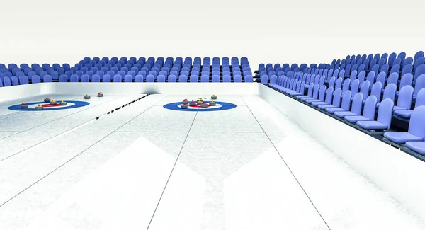 Render Ice Arena Giocare Curling — Foto Stock