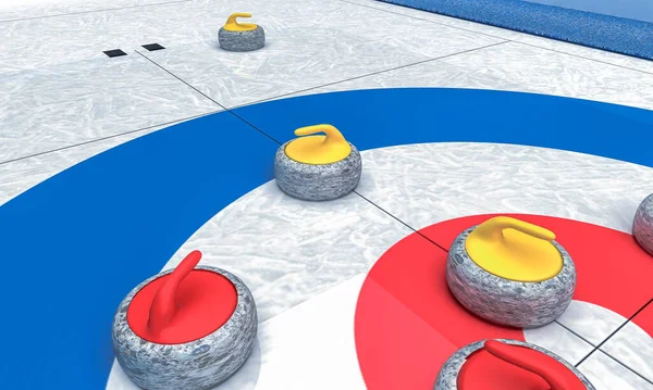 Render Arenie Lodowej Gry Curling — Zdjęcie stockowe