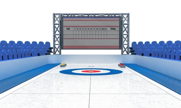 Vykreslování Ledové Arény Pro Hraní Curlingu — Stock fotografie