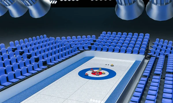Render Ice Arena Para Jugar Curling — Foto de Stock