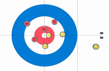 Curling oynamak için buz arenasının 3 boyutlu canlandırması