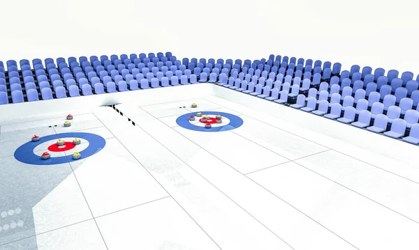 Render Ice Arena För Att Spela Curling — Stockfoto