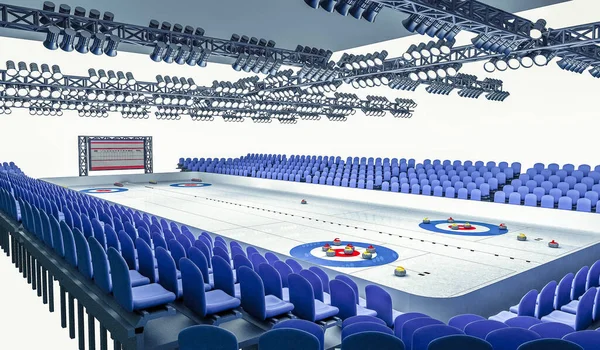 Render Ice Arena Giocare Curling — Foto Stock