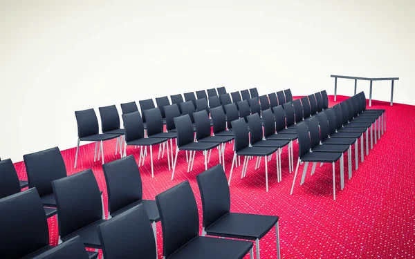 Renderizado Sala Conferencias Con Sillas — Foto de Stock